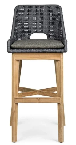 New Bizzotto SGABELLO BAR IN CORDA PER ESTERNO COLOR ARDESIA - HESPERIA