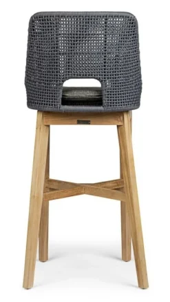 New Bizzotto SGABELLO BAR IN CORDA PER ESTERNO COLOR ARDESIA - HESPERIA