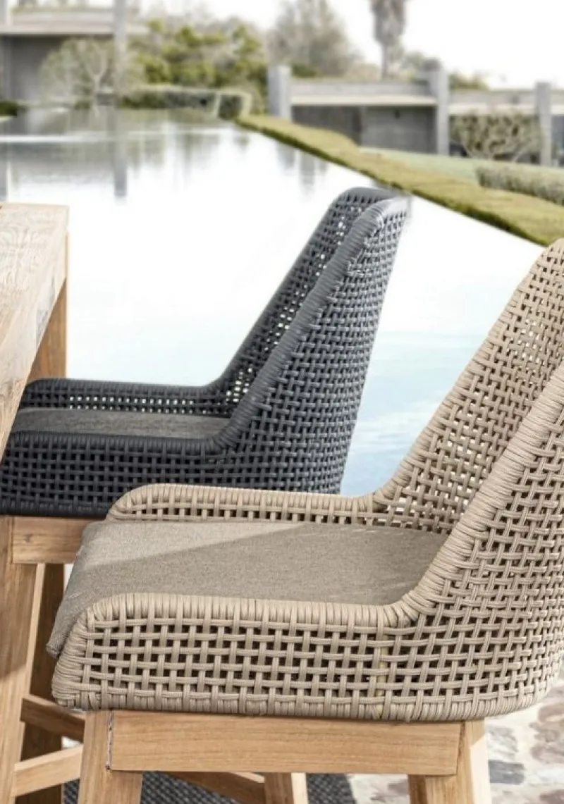 New Bizzotto SGABELLO BAR IN CORDA PER ESTERNO COLOR ARDESIA - HESPERIA