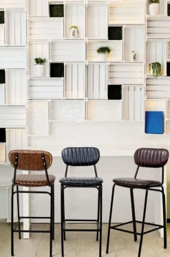 Hot Bizzotto SGABELLO BAR IN ECOPELLE BORDEAUX - DEBBIE