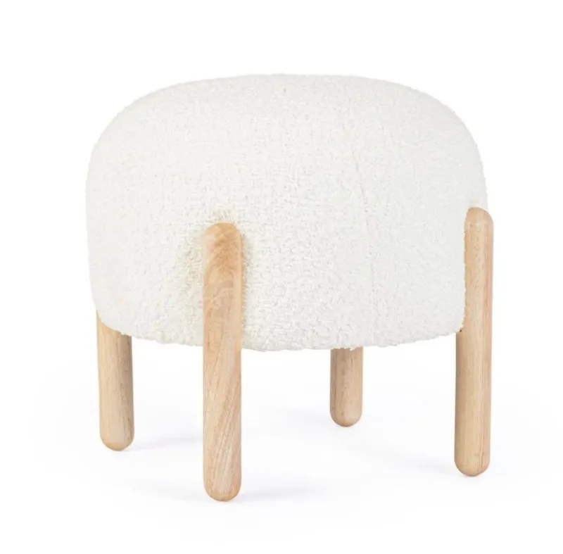 Clearance Bizzotto SGABELLO EFFETTO BOUCLE' BIANCO - DAYLA