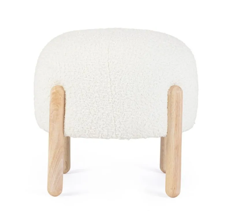 Clearance Bizzotto SGABELLO EFFETTO BOUCLE' BIANCO - DAYLA