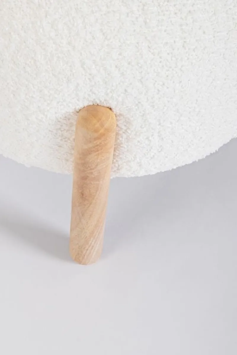 Clearance Bizzotto SGABELLO EFFETTO BOUCLE' BIANCO - DAYLA