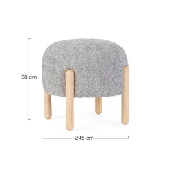 Sale Bizzotto SGABELLO EFFETTO BOUCLE' GRIGIO CHIARO - DAYLA