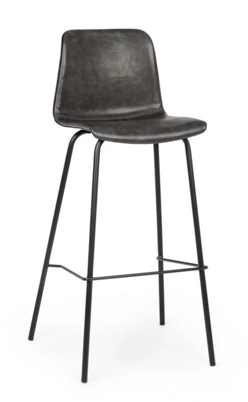 Clearance Bizzotto SGABELLO IN ECOPELLE ANTRACITE - KYRA