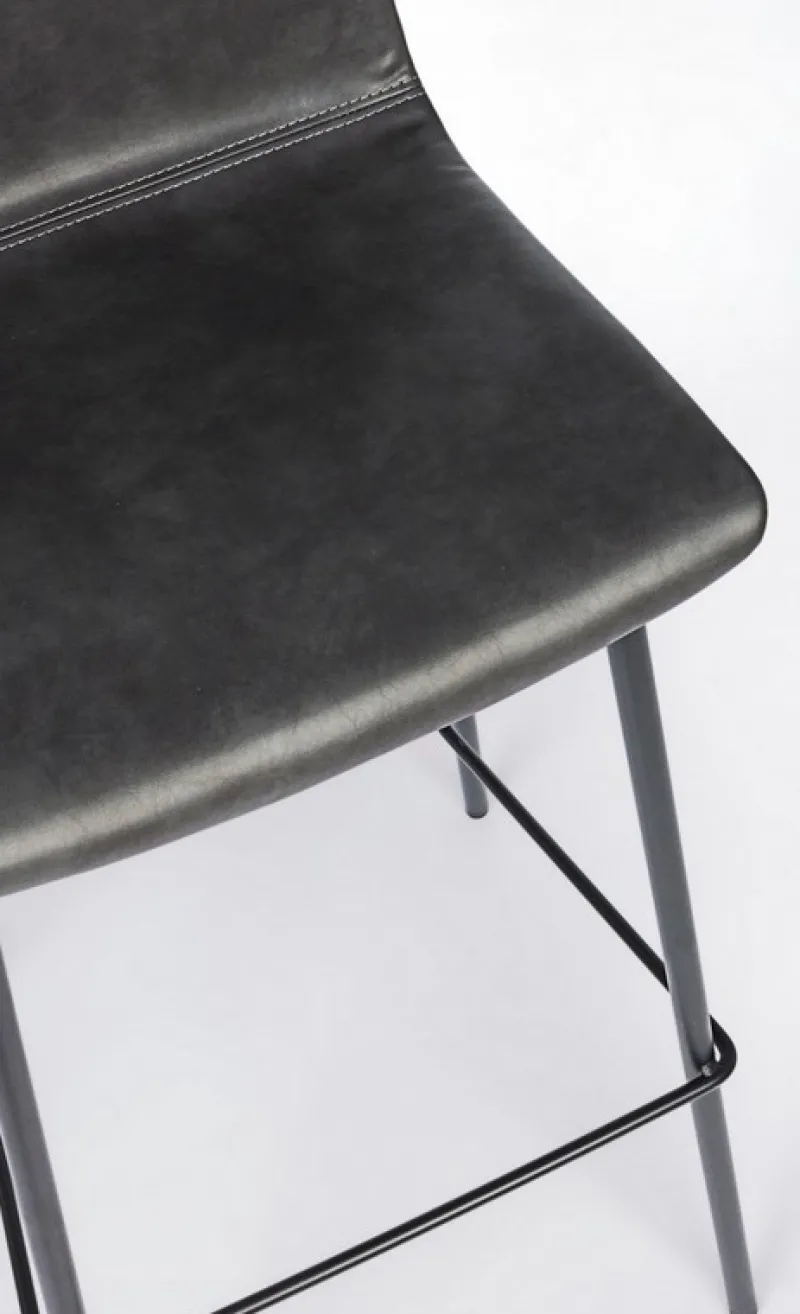 Clearance Bizzotto SGABELLO IN ECOPELLE ANTRACITE - KYRA