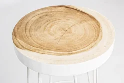 Outlet Bizzotto SGABELLO IN LEGNO BIANCO - RAKEL