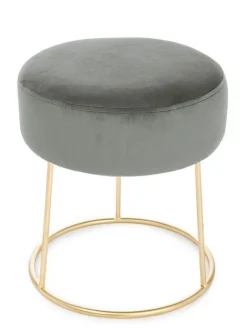 Discount Bizzotto SGABELLO IN VELLUTO GRIGIO - CLARISSA
