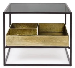 Clearance Bizzotto TAVOLINO CON CONTENITORE IN METALLO - MAVILA