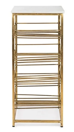 Hot Bizzotto TAVOLINO CON PORTABOTTIGLIE IN METALLO - MARMOL