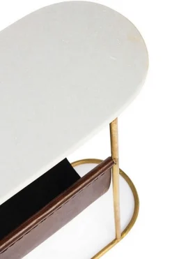 New Bizzotto TAVOLINO CON PORTARIVISTE IN METALLO - MARMOL