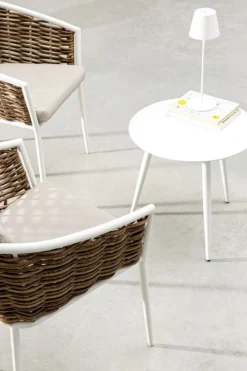 Clearance Bizzotto TAVOLINO IN ALLUMINIO D50 BIANCO YK11 - RIDLEY