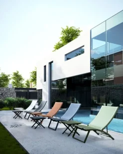 Clearance Bizzotto TAVOLINO IN ALLUMINIO PECAN - TAYLOR