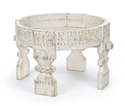 Outlet Bizzotto TAVOLINO IN LEGNO D50 BIANCO - YASIR