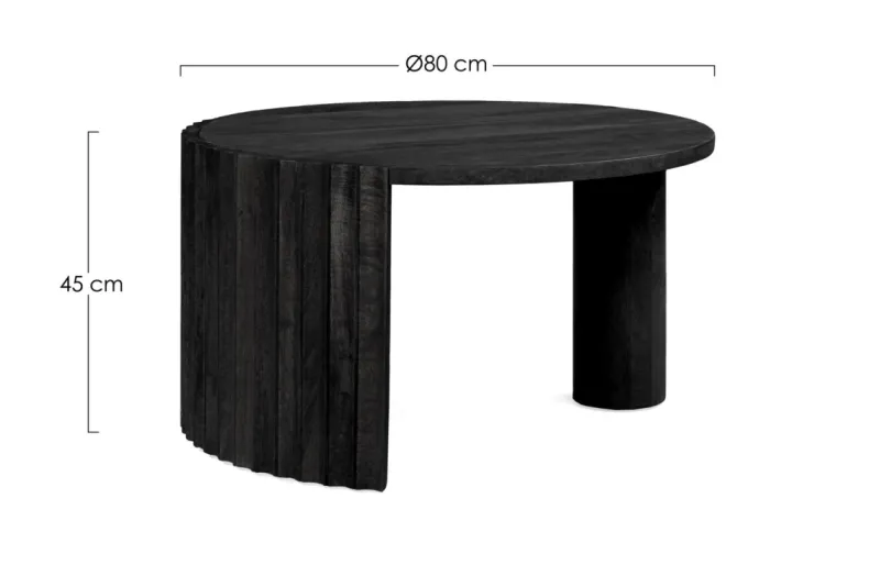 Clearance Bizzotto TAVOLINO IN LEGNO NERO D80 - ORISSA