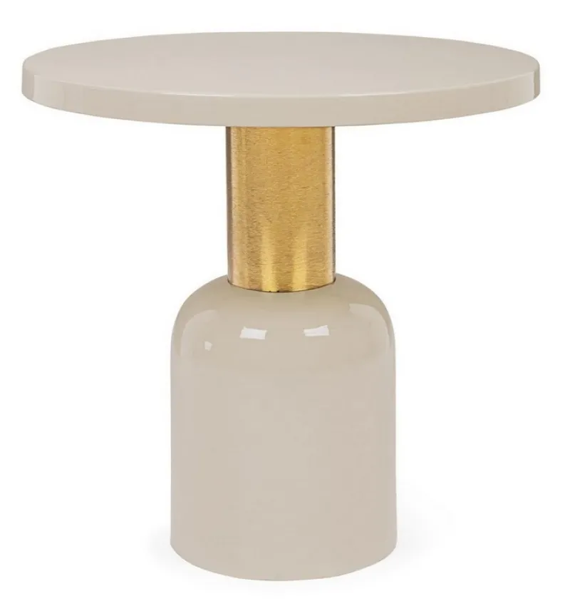 New Bizzotto TAVOLINO IN METALLO CREMA D50.5 - NALIMA