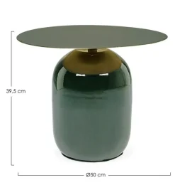 Outlet Bizzotto TAVOLINO IN METALLO VERDONE D50 - NALIMA