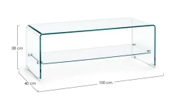 Bizzotto TAVOLINO IN VETRO 100X40 - IRIDE