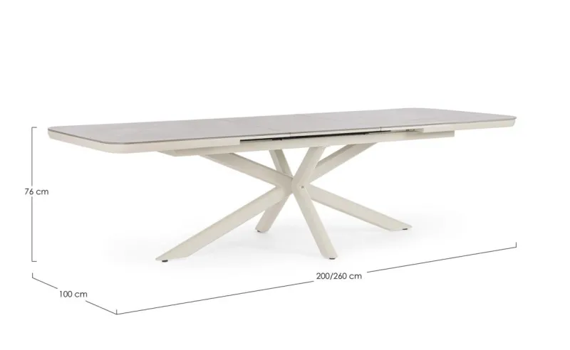 Discount Bizzotto TAVOLO ALL.PASCAL 200-260X100 PELICAN