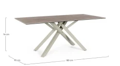 Bizzotto TAVOLO CON PIANO IN CERAMICA TORTORA - SEAN