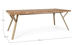 Clearance Bizzotto TAVOLO FISSO IN LEGNO 220X100 - RAIDA