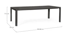 Online Bizzotto TAVOLO IN ALLUMINIO ANTRACITE CX23 - KIPLIN