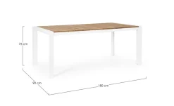 Bizzotto TAVOLO IN ALLUMINIO BIANCO GK50 - CAMERON