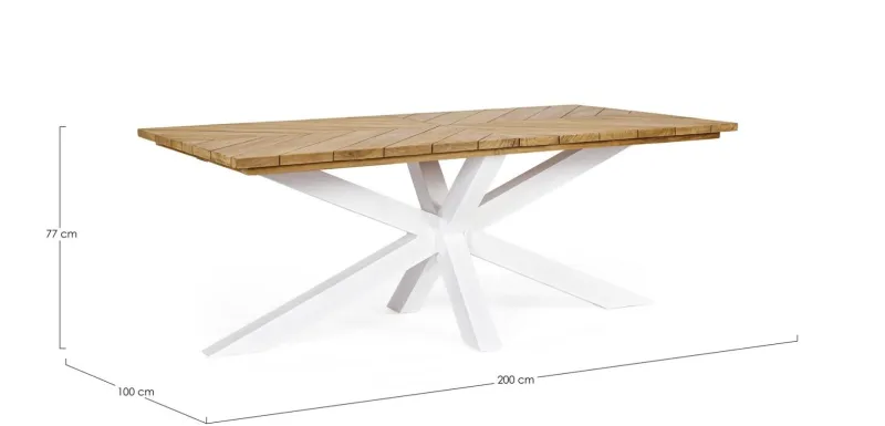 New Bizzotto TAVOLO IN ALLUMINIO BIANCO RT01 - PALMDALE