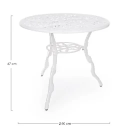 New Bizzotto TAVOLO IN ALLUMINIO D80 BIANCO - VICTORIA