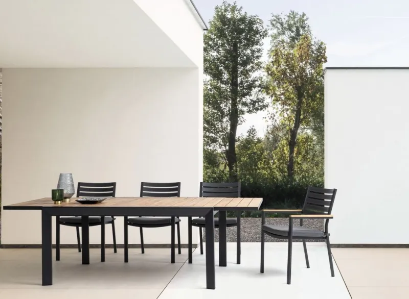 Discount Bizzotto TAVOLO IN ALLUMINIO 220-340X100 ANTRACITE YK13 - BELMAR