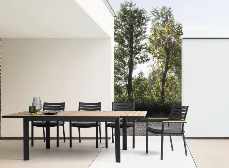 Discount Bizzotto TAVOLO IN ALLUMINIO 220-340X100 ANTRACITE YK13 - BELMAR