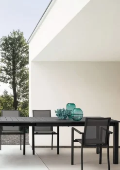 Clearance Bizzotto TAVOLO IN ALLUMINIO 160/240X100 ANTRACITE CX23 - KONNOR