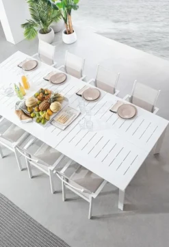 Online Bizzotto TAVOLO IN ALLUMINIO 200/300X110 BIANCO CX21-KONNOR