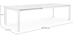 Online Bizzotto TAVOLO IN ALLUMINIO 200/300X110 BIANCO CX21-KONNOR