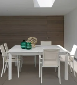 Best Bizzotto TAVOLO IN ALLUMINIO 110/160X160 BIANCO CX21 - KONNOR