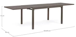 Sale Bizzotto TAVOLO IN ALLUMINIO 135-270X90 COFFEE YK14 - PELAGIUS