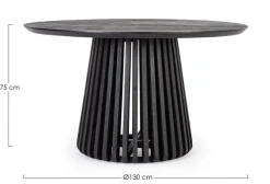 Discount Bizzotto TAVOLO IN LEGNO NERO D130 - ODION