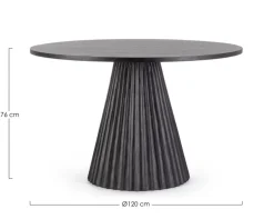 Sale Bizzotto TAVOLO IN LEGNO NERO D120 - ORISSA