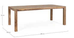 Best Bizzotto TAVOLO IN LEGNO SHEESHAM 200X100 - NARTAN