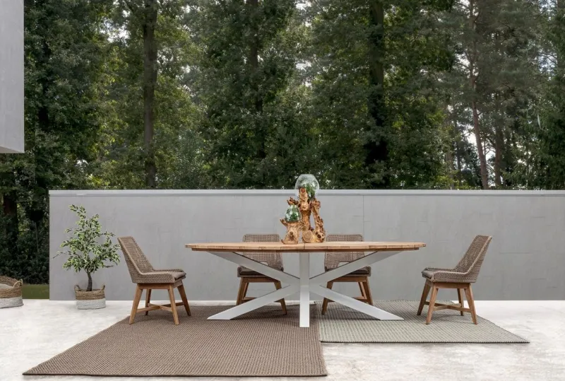 Hot Bizzotto TAVOLO IN TEAK BIANCO RT01 - PALMDALE