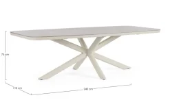 Clearance Bizzotto TAVOLO ISACCO 240X110 PELICAN