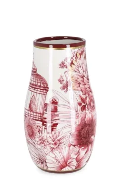 Outlet Bizzotto VASO ZHEN BOMB ROSSO BIANCO ORO H26